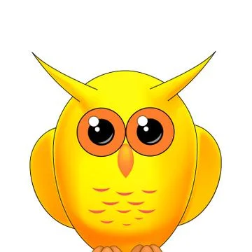 Yellow owl on a white background Stock Illustration