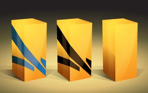 Yellow packaging boxes 스톡 일러스트