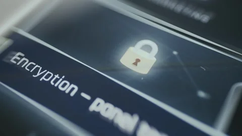 Yellow padlock icon for Encryption concept Stock Footage 335865593