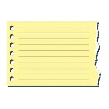 Yellow page ripped off from the notebook 스톡 일러스트