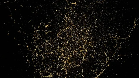 Yellow paint explodes and splashes. Slow Motion. Stock Footage 72865221