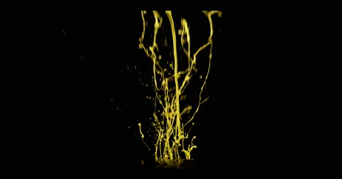 Yellow paint in motion in 4K Stock-Footage 59919053