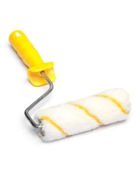 Yellow paint roller Stock Photos