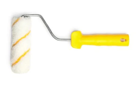 Yellow paint roller Stock Photos