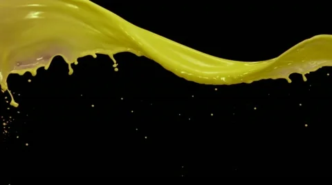 Yellow paint splash, Slow Motion Vidéo 10878905