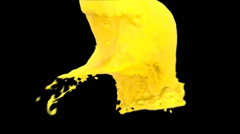Yellow paint splashing in abstract dynamic motion into screen (FULL HD) Stockbeeldmateriaal 41474231