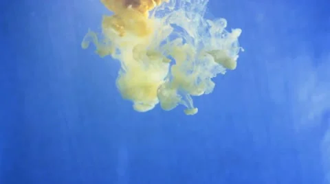 Yellow paint in water Stock Footage 10819498