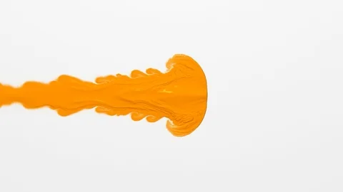 Yellow paint on a white background Stock Footage 96383659