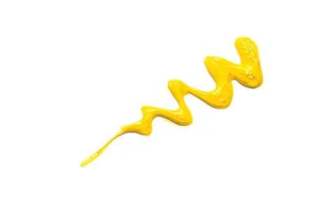 Yellow paint on a white background.  Stock Photos