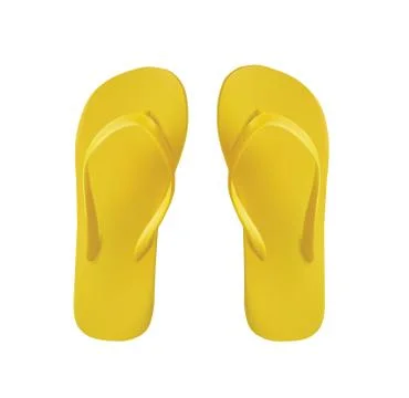 Yellow pair of flip flops isolated on white Stock Illustration