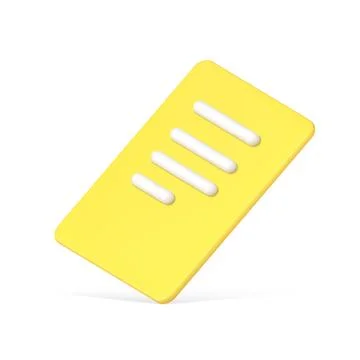 Yellow paper blank with text 3d icon vector illustration Stock Illustration
