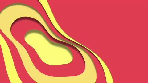 Yellow paper cut waves pattern on red gradient Stock Footage 237578237
