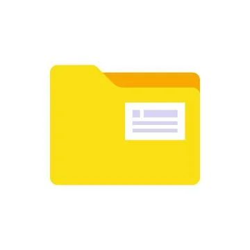Yellow paper folder storage with label for documents directory organizing v.. Stock Illustration