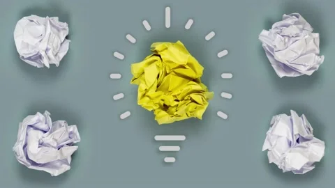 Yellow Paper with Idea Concept Video stock 155914710