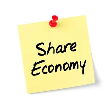 Yellow paper note with text Share Economy Yellow paper note with text Shar... Stock Photos