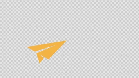 Yellow paper plane, creative origami flying Stock Footage 337617747