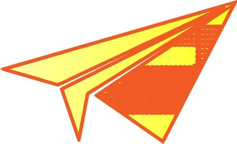 Yellow paper plane vector design in a 2d style Illustrazione stock
