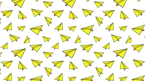 Yellow Paper Planes Pattern Stock Footage 246984118