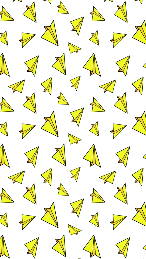 Yellow Paper Planes Pattern Stock Footage 273910244