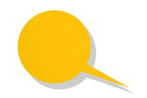 Yellow paper speech bubbles separated on white background Illustrazione stock