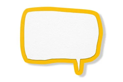 Yellow paper speech bubbles separated on white background Stock Illustration