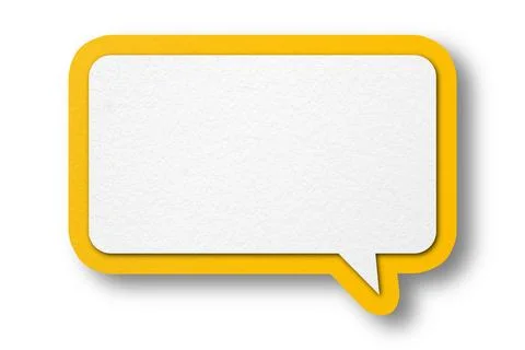 Yellow paper speech bubbles separated on white background Stock Illustration