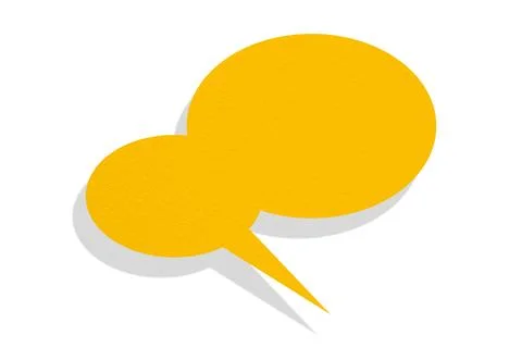 Yellow paper speech bubbles separated on white background Illustrazione stock