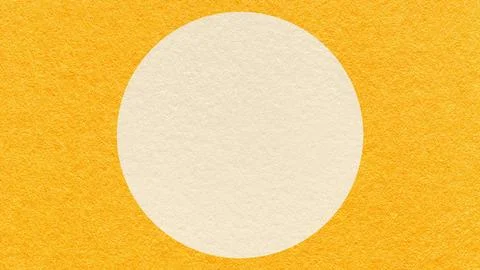 Yellow paper texture background with light cream circle and copy space for .. Foto stock
