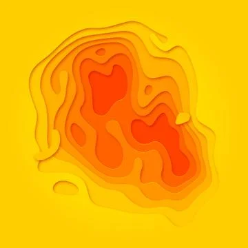 Yellow papercut multi layer pattern background Stock Illustration