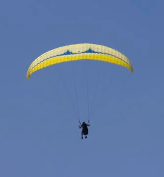 Yellow parachute Stock Photos
