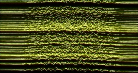 Yellow parallel horizontal lines disturbed in the center by distortion Stock Footage 102708349