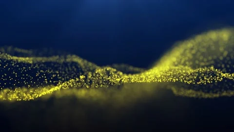 Yellow particle wave background with Nature light - 4K Resolution Stock Footage 201291496