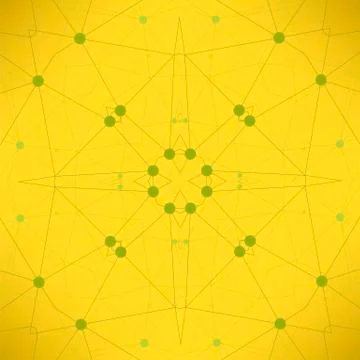 Yellow Particlem Background, Molecule Structure Illustrazione stock