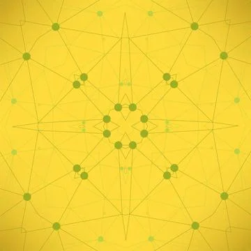 Yellow Particlem Background, Molecule Structure Yellow Technology Backgrou... Stock Photos