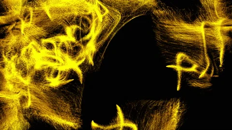 Yellow particles on black Stock Footage 91814926