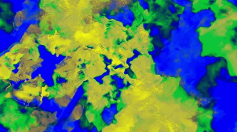 Yellow particles on blue background, 3D animation, looping Stock-Footage 64999364