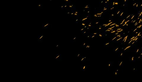 Yellow particles effect dust debris isolated on background, motion powder spr Stock Illustration