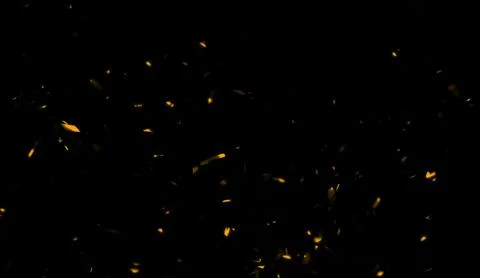 Yellow particles effect dust debris isolated on background, motion powder spr Stock Illustration