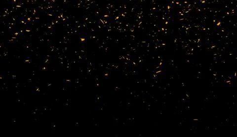 Yellow particles effect dust debris isolated on background, motion powder spr Stock Illustration