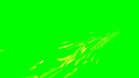 Yellow particles fall in green background to viewer Chromakey Stock Footage 98480614