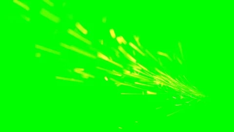 Yellow particles fall in green background to viewer Chromakey Stock Footage 98496165