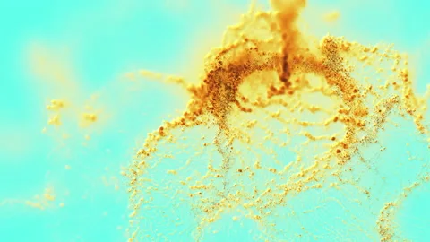Yellow particles Stock Footage 159949716