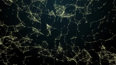 Yellow particles with lines and dots in space. 動画素材 240835299