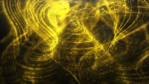 Yellow Particles Moving Background. Energy flying line Stock Footage 258068985