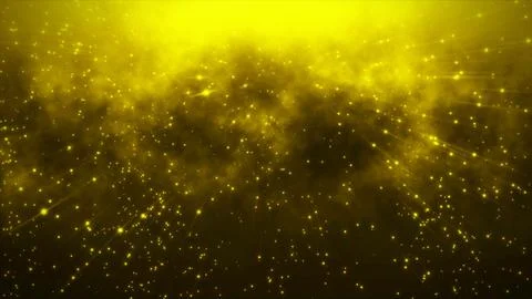 Yellow Particles Moving Background. Fast energy flying line. Particle Stock Illustration