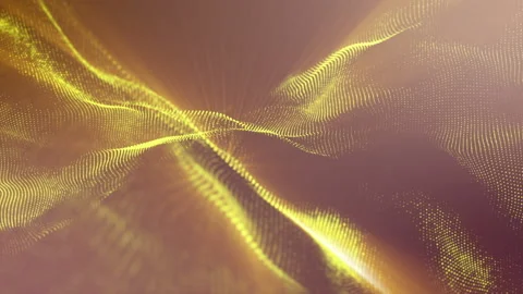 Yellow particles with an orange glow move on a beige background. abstract animat Stock Footage 100409297