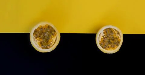 Yellow passion fruit Stock Photos