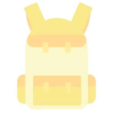 Yellow Pastel Backpack Icon Flat Design Isolated School Bag Illustration Illustrazione stock