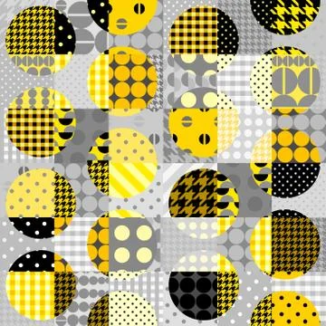Yellow patchwork pattern Stockillustratie