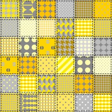 Yellow patchwork pattern 库存插图